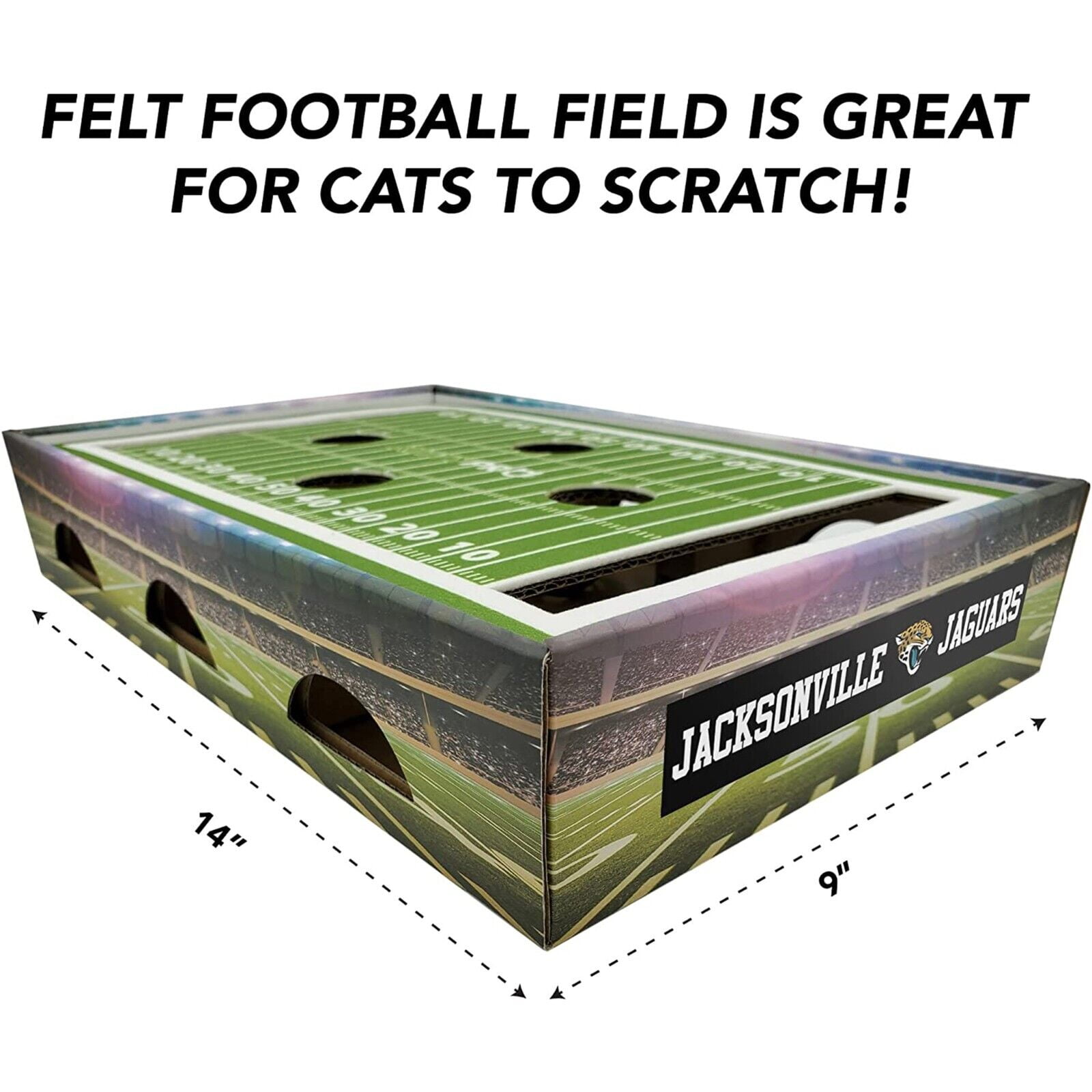 Pets First NFL Jacksonville Jaguars Cat Scratcher Box Football Field Designed Cat Scratcher & Lounge
