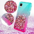 thumbnail image 5 of TCL A3 A509DL / A30 / ION Z Case Liquid Quicksand Glitter Cute Phone Case Clear Bling Diamond Shock Protective Cover for Girls Women - Purple/Blue, 5 of 5