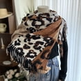 thumbnail image 2 of Yuanlong Womens Scarves Leopard Patchwork Thicken Tassel Shawl And Wraps Soft Neckwear Winter Chic Thermal Blanket Scarf, 2 of 8