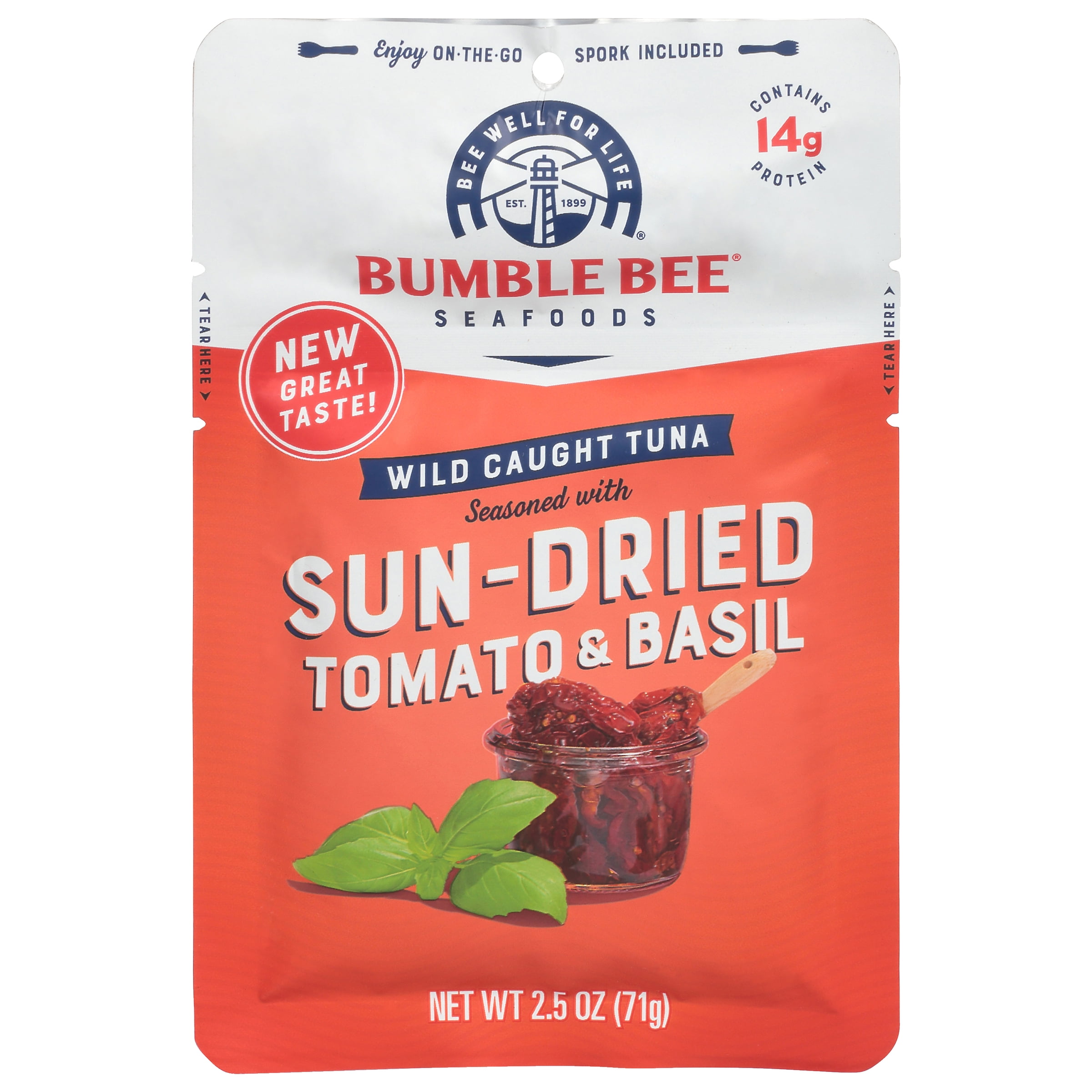 Bumble Bee Sun-Dried Tomato & Basil Seasoned Tuna, 2.5 oz Pouch