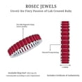 thumbnail image 3 of Rosec Jewels Lab Grown Ruby Eternity Band for Women - Wedding Anniversary Ring - AAAA Quality Certified - with Jewelry Box, 10K White Gold, US 9.50, 3 of 4