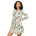 thumbnail image 3 of FORMRS Womens Long Sleeve Nightgowns Crew Neck Sleep Shirt Soft Pajamas Sizes S-3XL, Leaves Pattern, 3 of 8