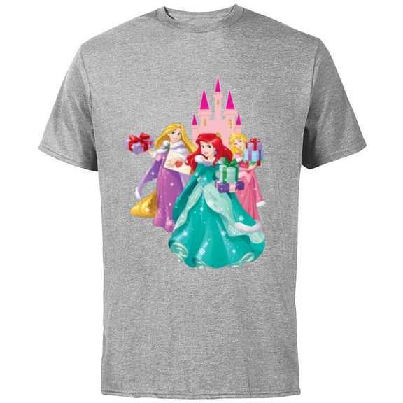 Disney Princess Ariel, Rapunzel, and Aurora Gifts - Short Sleeve Cotton T-Shirt for Adults - Customized-Athletic Heather