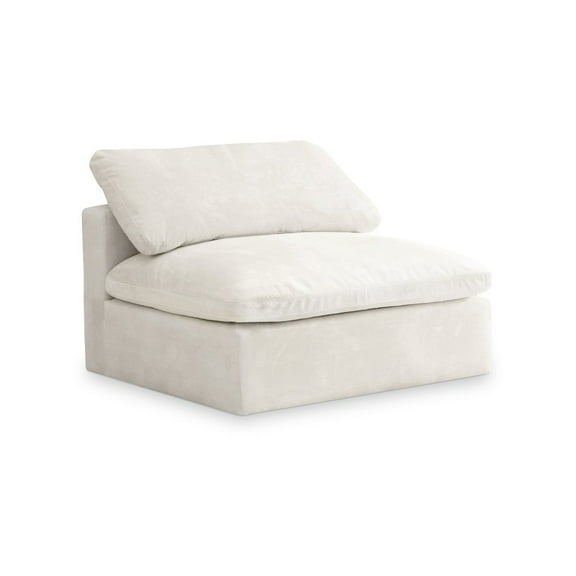 Meridian Furniture Cozy Cream Velvet Modular Armless Chair