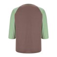 thumbnail image 5 of Inleife Three Quarter Sleeve Tops for Women Plus Size Color Blocked Tops Women's 3/4 Sleeved Crewneck Loose Blouses, 5 of 6