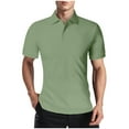 thumbnail image 2 of Kalauyu Shirts for Men Short Sleeve Tee Tops Golf Summer Collared T Shirt Solid Color, 2 of 7