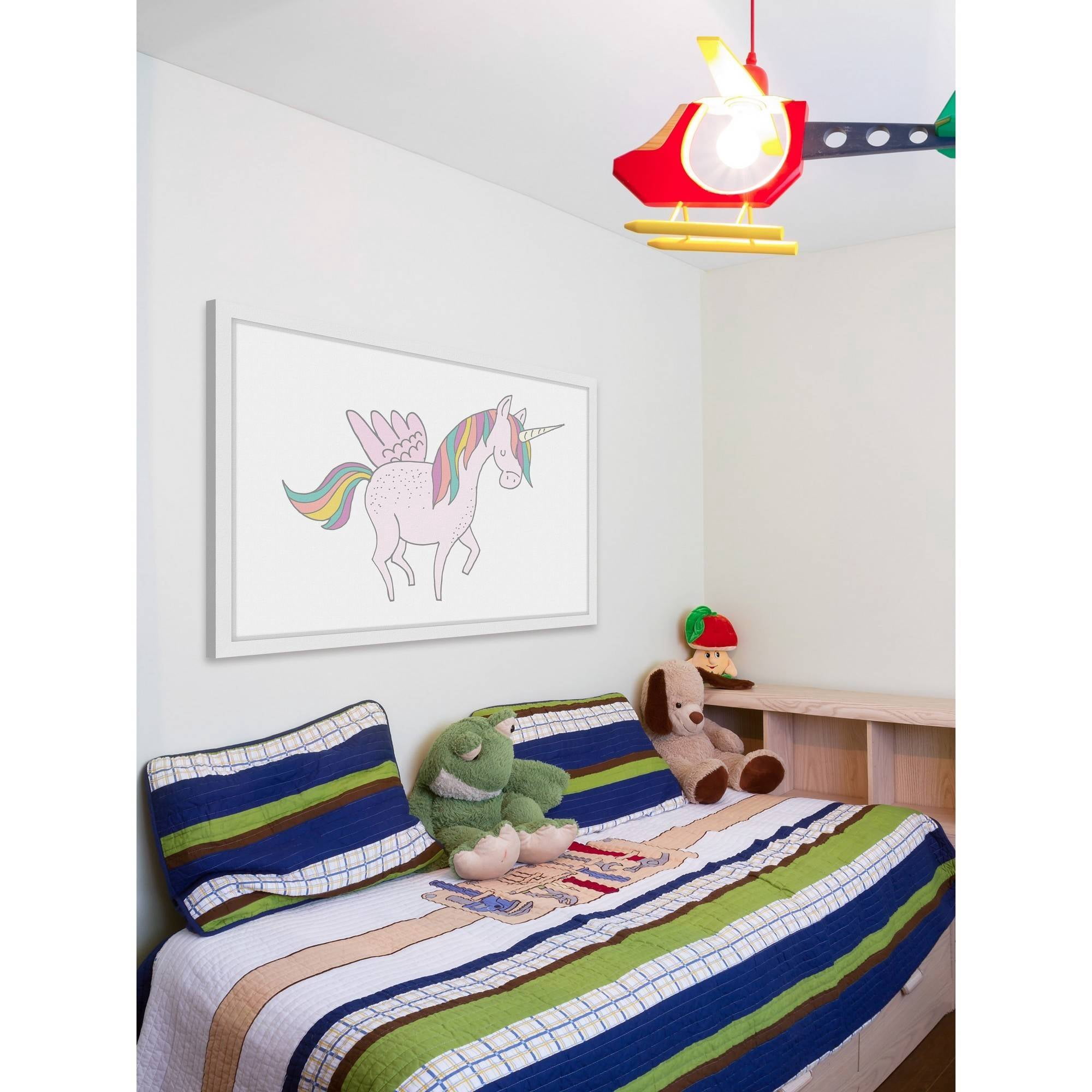 Marmont Hill "Winged Unicorn" by Shayna Pitch Framed Painting Print