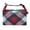 Tartan Pattern With Blue Accents, variant on Buckle Handle Insulated Picnic Lunch Bag With Adjustable Strap 7L Capacity Tiny Black White Checkered Squares