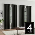 thumbnail image 2 of Eclipse Gilda Embossed Blackout 4 Pack Window Curtain Panels, Rod Pocket - 37" W x 84" L - Black, 2 of 4