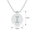 thumbnail image 2 of SuperJeweler I Initial Necklace, Disc Style, in 14 Karat White Gold With 8 Diamonds, With Free 18 inch Chain, for Women, 2 of 3