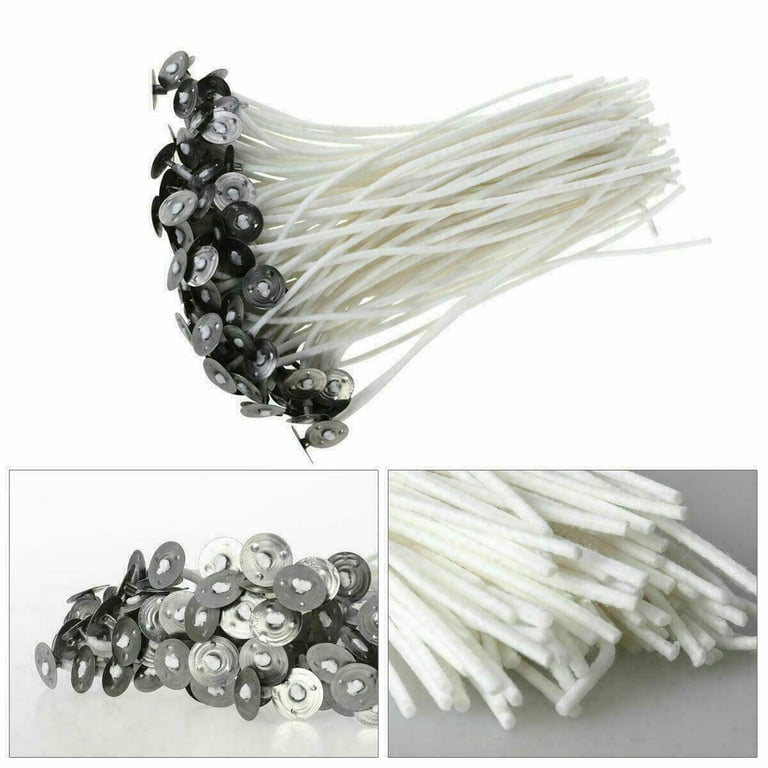 COLIBROX 150pcs Natural Candle Wicks, 50pcs 8 Candle Wicks, 50pcs 6 Candle Wicks, 50pcs 4 Candle Wicks, Low Smoke Natural Cotton Core for Candle