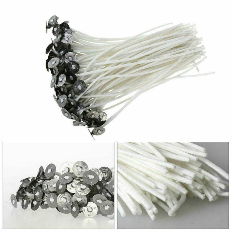 Candle Wicks, Low Smoke and Natural 6 Pre-Waxed & 100% Natural Cotton  Core, for Candle Making, Candle Making - 6/15cm Long（100 Pieces）