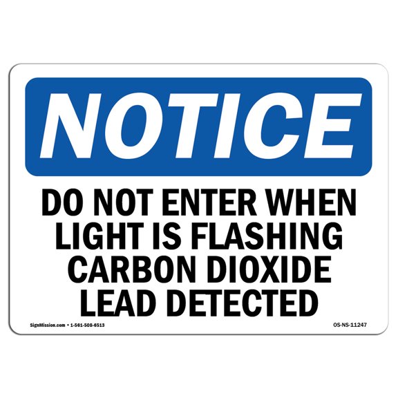 OSHA Notice Sign - Do Not Enter When Light Is Flashing Carbon | Plastic Sign | Protect Your Business, Work Site, Warehouse & Shop Area |  Made in the USA
