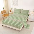 thumbnail image 2 of Castle Fairy Boho Horizontal Stripe Queen Sheets 4 Pieces,Bohemian Thin Line Queen Sheet Sets,Sage Pink White,1 Flat Sheet, 1 Fitted Sheet and 2 Pillowcases, 2 of 7