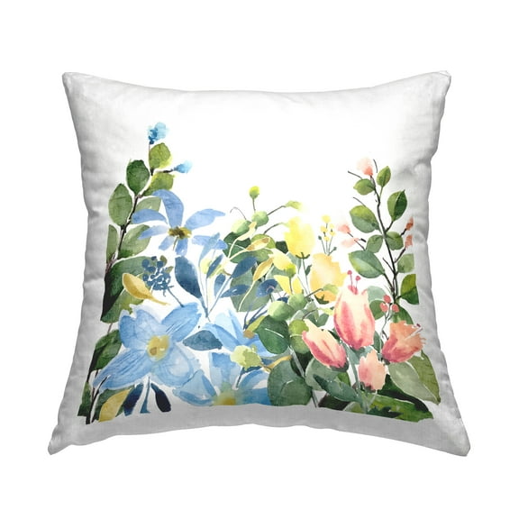 Stupell Industries Leafy Spring Blooms Decorative Printed Throw Pillow Design by Kim Allen.