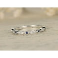 thumbnail image 2 of HeartsAndYou 0.8ct Natural Sapphire Diamond Wedding Band Stackable Women 14k SOLID White Gold, 2 of 9