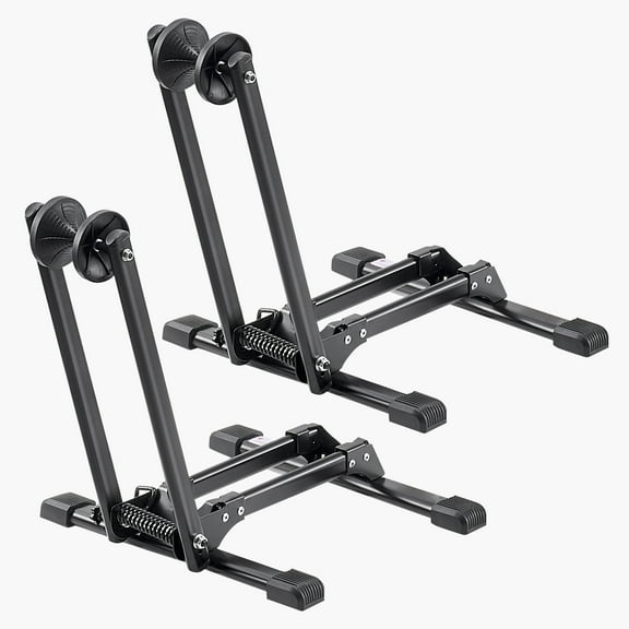 KFFKFF Foldable Bike Racks, Set of 2, Compatible with 20-29 Inch Mountain and Road Bikes, Durable Alloy Steel Construction, Rust-Resistant Floor Stand for Indoor Bike Storage in Entryways, Garages