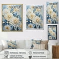 thumbnail image 4 of Designart "Elegance Of Blue And White Mum Flowers III" Mums Floater Framed Wall Art Prints, 4 of 5