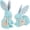 Blue, variant on 2 Pack Woven Bunny Easter Decor - Bunny Decorations for Home, Spring Rabbit Figurines for Fireplace, Shelf, Table Centerpiece (Pink)