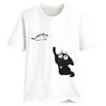thumbnail image 2 of Herrnalise Women's Print T Shirts Women's Fashion Cat Print Round Neck Short Sleeve T-Shirt, 2 of 3
