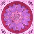 thumbnail image 1 of Ahgly Company Indoor Square Medallion Pink Traditional Area Rugs, 7' Square, 1 of 4