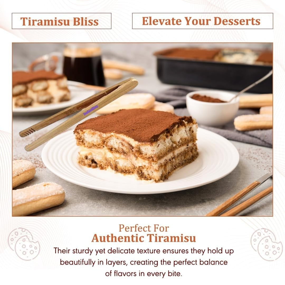 PIACELLI Light & Airy Texture Ladyfingers - Authentic Italian Sponge Lady Fingers for Tiramisu – Traditionally Baked Ladyfinger Cookies Ideal for Tiramisu, Trifles and More - 3 Pack (200g/7oz Each)