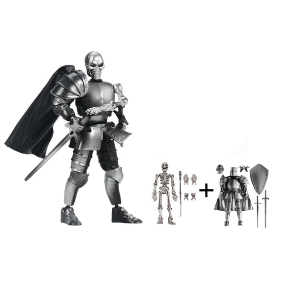 Kit de maquetas de figuras de acción LUMRRSK Skeleton Knight con armadura