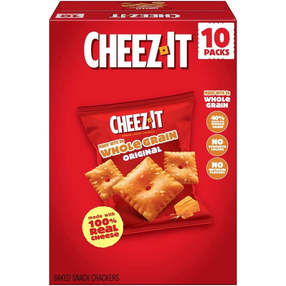 Cheez-It Original Baked Snack Crackers, Made with Whole Grain, 10 Count