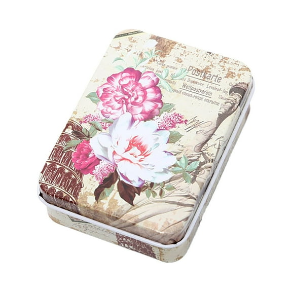 BNNG Clearance Craft Room Storage and Organization Cute Rectangular Tinplate Storage Box Creative Candy Jewelry Packaging Small Tin Box Mini Itmes Storage Boxes Cute Gifts for Women Kids Storage
