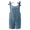 thumbnail image 3 of LUOGENLI Girls Jumpsuits Girls Summer Sleeveless Casual Romper Spaghetti Strap Shorts Jumpsuit with Pockets Girls Rompers Size 6-7 3 Pack Rompers for Girls Size 14-16 Dark Blue 11-12 Years, 3 of 5