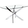 thumbnail image 1 of Home Gear Viola 51.2" Contemporary Glass Top Dining Table in Silver, 1 of 2