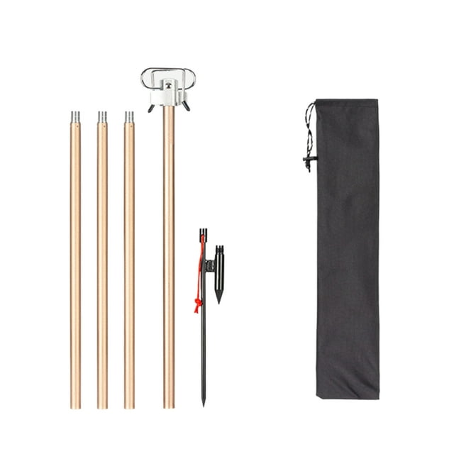 Yuarrent Soporte de luz desmontable portátil plegable de doble cabeza para campamento expuesto de aleación de aluminio Estufas de camping Color café