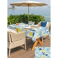 thumbnail image 5 of Outdoor Tablecloth with Umbrella Hole for Patio/Picnic/Party/Camping, Blue Dinosaur Waterproof Table Cloth Rectangle Table Cover Washable, Palm Trees Mountains Checkered Farmhouse (60"x 120"), 5 of 8