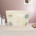 thumbnail image 5 of Unique Bargains 1 Pc Flower Print Drawstring Makeup Bag for Vacation Business Travel Canvas white, 5 of 6
