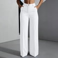 thumbnail image 2 of zbxnLI High Waist Pants for Womens Straight Leg Pant with Pockets Comfy Loose Casual Dress Work Office Trousers, 2 of 7