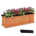 thumbnail image 1 of Costway 1 PCS Wood Raised Garden Bed with Drainage Holes & Liner for Flowers Vegetables Herbs, 1 of 8