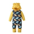 thumbnail image 2 of FAMTKT Unisex Newborn Infant Onesies Baby Boy Girl Rompers Long Sleeve Hooded Jumpsuit Toddler Fall Winter Clothes, Baby Jumpsuit( Yellow, 0-3 Months ), 2 of 8