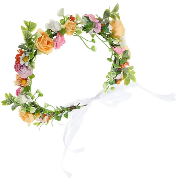 OUNONA  Bridal Headpiece Women Floral Headband Bridesmaid Dressing Gowns Crown for Miss Colorful