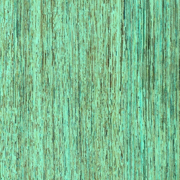 Ahgly Company Machine Washable Indoor Square Abstract Turquoise Blue Modern Area Rugs, 3' Square