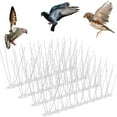 HOTBEST Stainless Steel Bird Spikes,12PCS Deterrent Devices Bird Repellent Spikes Assemble