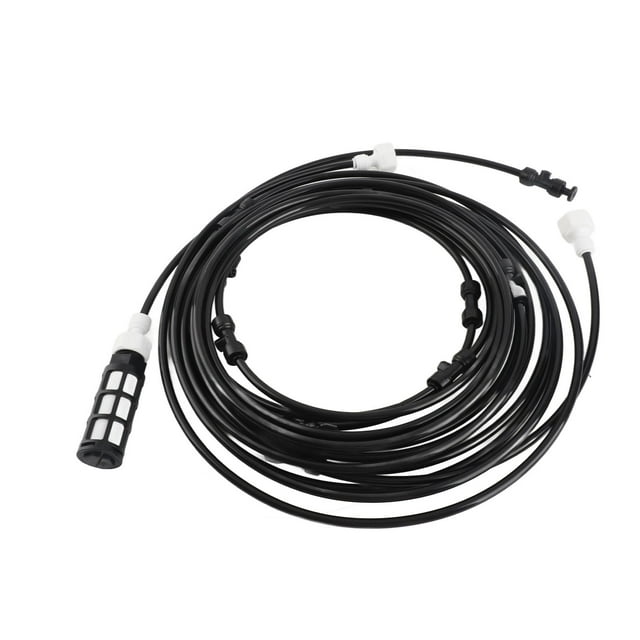 Enfriamiento por Nebulización, Kit de Manguera de Nebulización Con Boquillas de Filtro de Bomba de 29.5 Pies Fuente de Alimentación Nebulización Al Aire Libre para Patio,