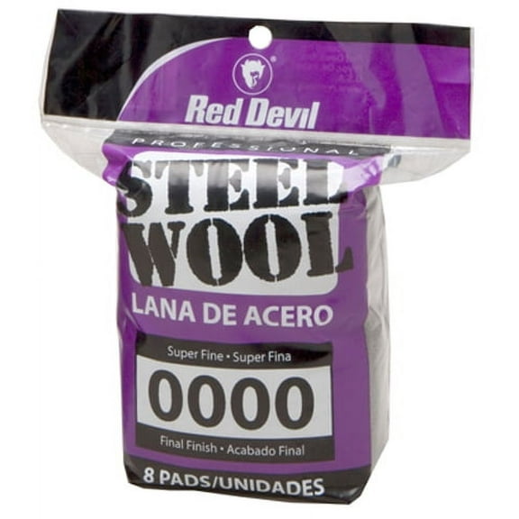 Red Devil 0320 Steel Wool # 0000 Super Fine, 8 Pack Bag