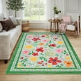 thumbnail image 2 of BLEUM CADE 3x5 Area Rug, Floral Rugs for Living Room, Lightweight Non Slip Washable Rug, Indoor Low Pile & Non-Shedding Vintage Rugs Carpet for Bedroom, Living Room, Dining Room, Green, 2 of 7