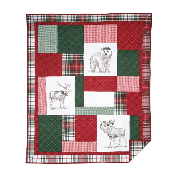 Lennox Holly Cotton Quilted 50" x 60" Throw Blanket