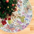 thumbnail image 5 of FMSHPON Watercolor Flower Butterfly Xmas Christmas Tree Skirt Stand Mat for Holiday Party Decoration Indoor Outdoor 36 inches, 5 of 6