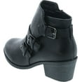 thumbnail image 3 of Forever Link Eury-4 Women's Fashion Round Toe Buckles Zipper Low Heel Ankle Booties Shoes, 3 of 7