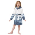 thumbnail image 6 of FORMRS Niños Bathrobe Unisex Hooded Robe Soft Plush Pajamas Sleepwear, Size 10-12T, Watercolor Mountains, 6 of 7