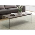 thumbnail image 3 of Monarch Specialties Coffee Table, Accent, Cocktail, Rectangular, Living Room, 44"l, Tempered Glass, Laminate, Brown, Clear, Contemporary, Modern, 3 of 4
