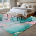 thumbnail image 4 of 5'x8' Area Rugs, Teal Pink Marble Indoor Outdoor Area Rug for Living Room Bedroom, Abstract Luxury Ink Painting Modern Washable Bathroom Rugs Kitchen Floor Carpet Mats Home Decor Aesthetic, 4 of 8