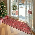 thumbnail image 3 of Moynesa Christmas 2'x6' Runner Rugs for Hallway, Washable Red Kitchen Rug Carpet Runner,Non-Slip Low Pile Soft Winter Moroccan Holiday Xmas Decor Modern Mat for Entrance Bedroom Laundry, 3 of 11